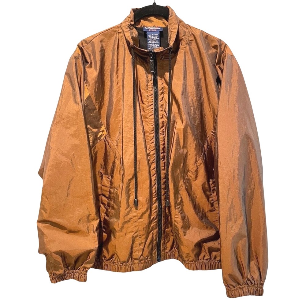 Catalina Windbreaker Jacket Bronze Iridescent Retro Full Zip Women Medium Petite
